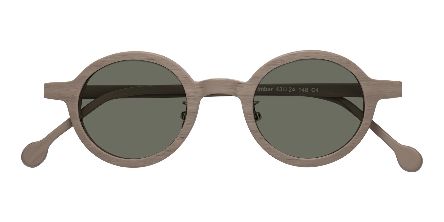 Folded Front of Timber in Pale Mauve Woodgrain with Gray Polarized Lenses