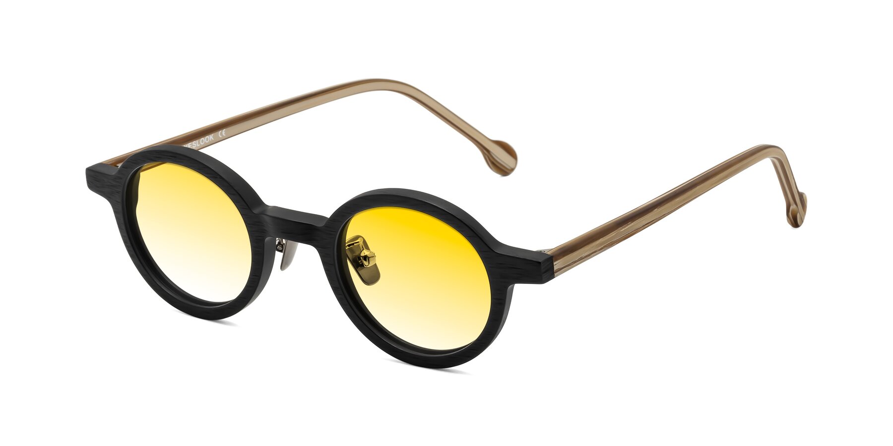 Angle of Timber in Black-Sugar Woodgrain with Yellow Gradient Lenses