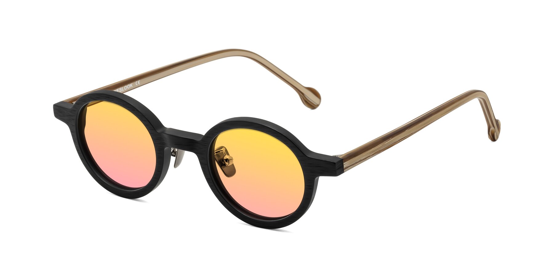 Angle of Timber in Black-Sugar Woodgrain with Yellow / Pink Gradient Lenses