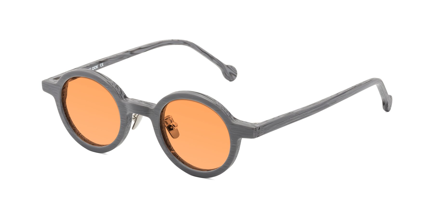 Angle of Timber in Cement Woodgrain with Medium Orange Tinted Lenses