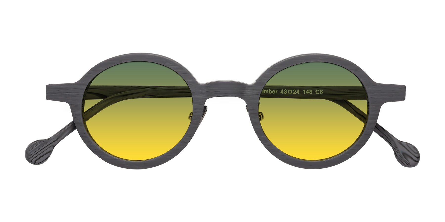 Folded Front of Timber in Cement Woodgrain with Green / Yellow Gradient Lenses