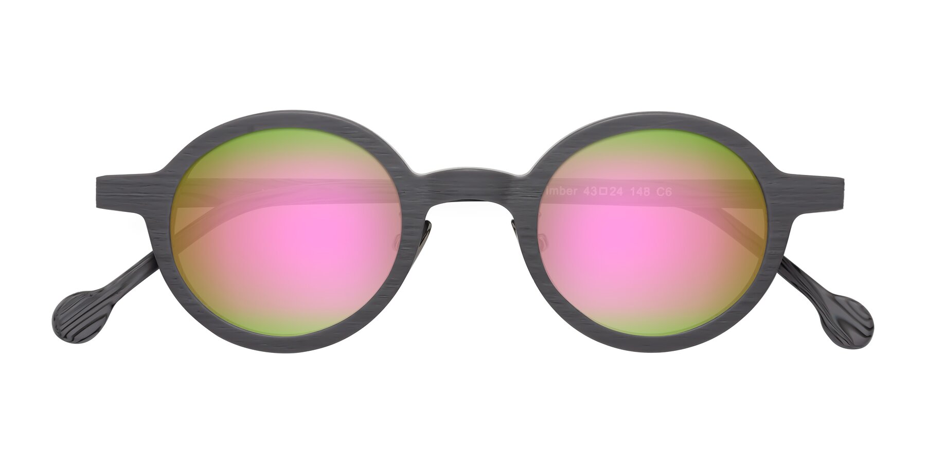 Folded Front of Timber in Cement Woodgrain with Pink Mirrored Lenses