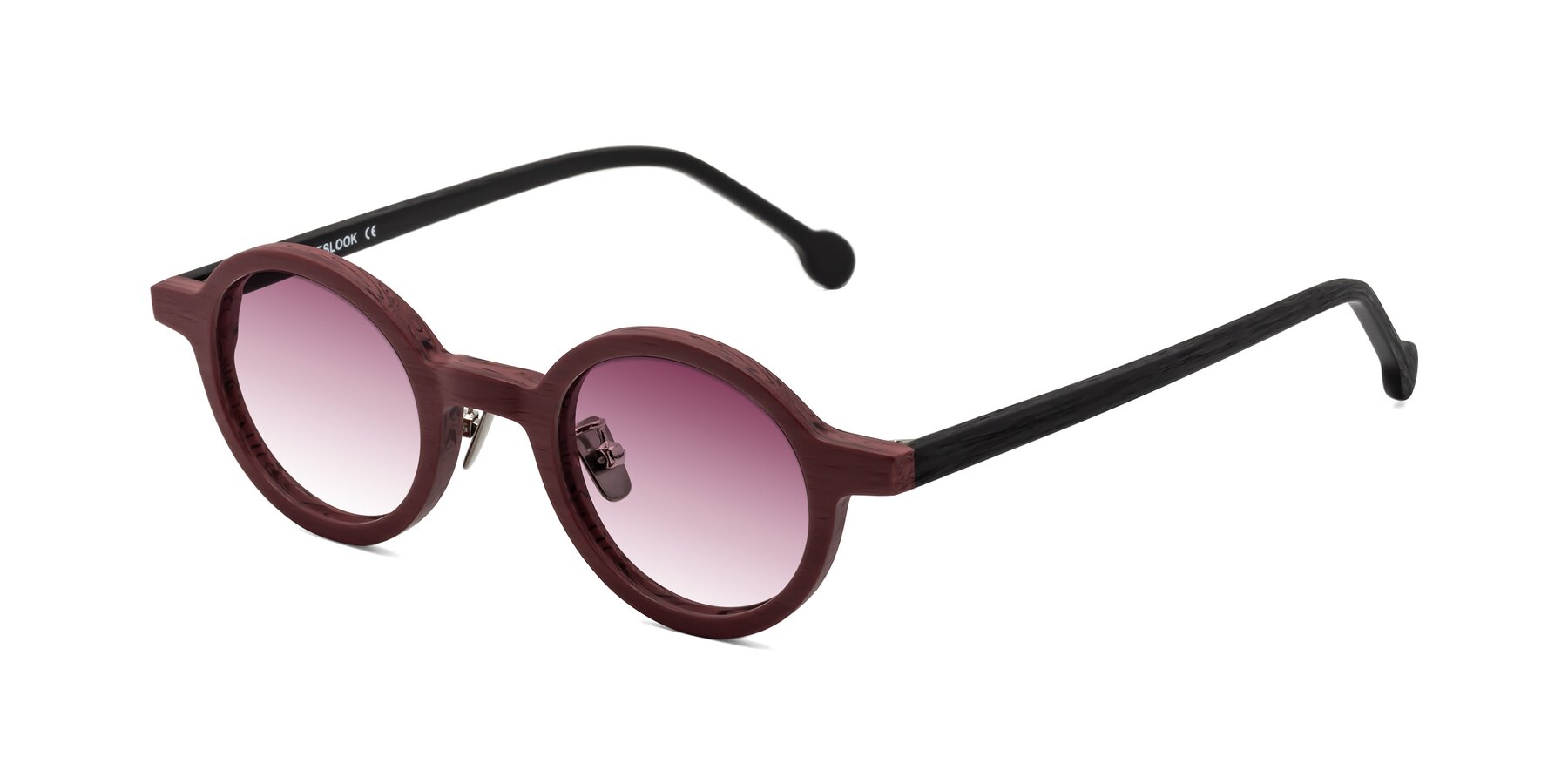 Angle of Timber in Burgundy-Black Woodgrain with Wine Gradient Lenses