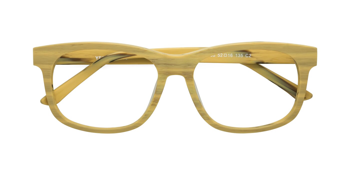 Alfred - Egg Yolk Woodgrain Eyeglasses