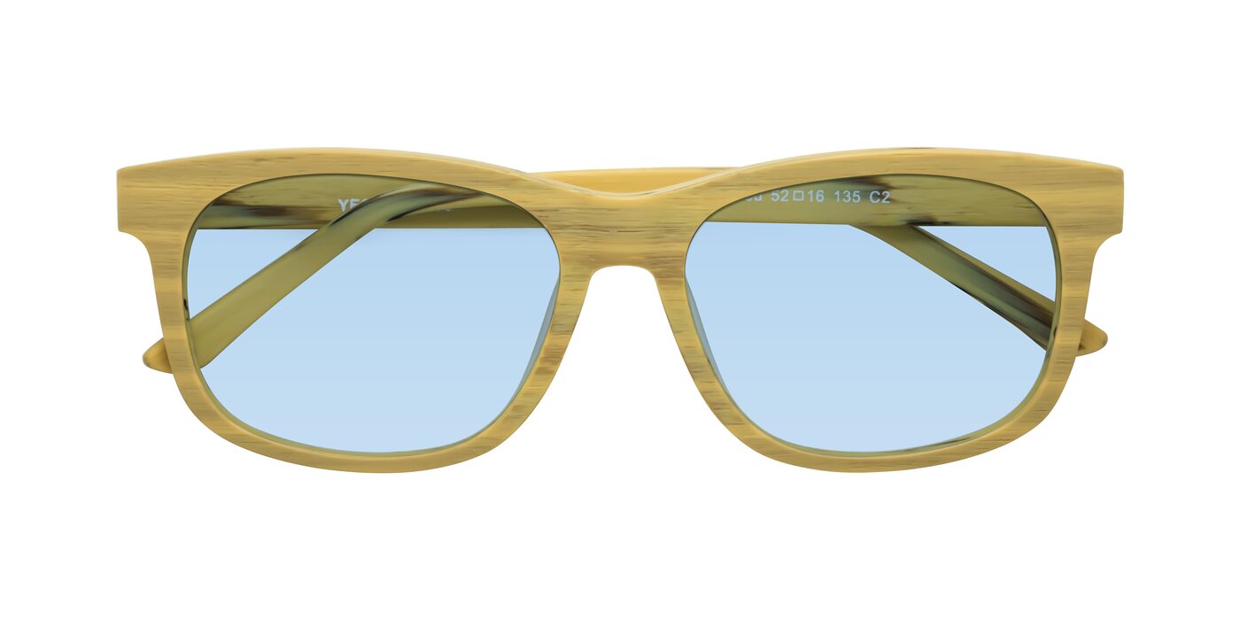 Alfred - Egg Yolk Woodgrain Tinted Sunglasses