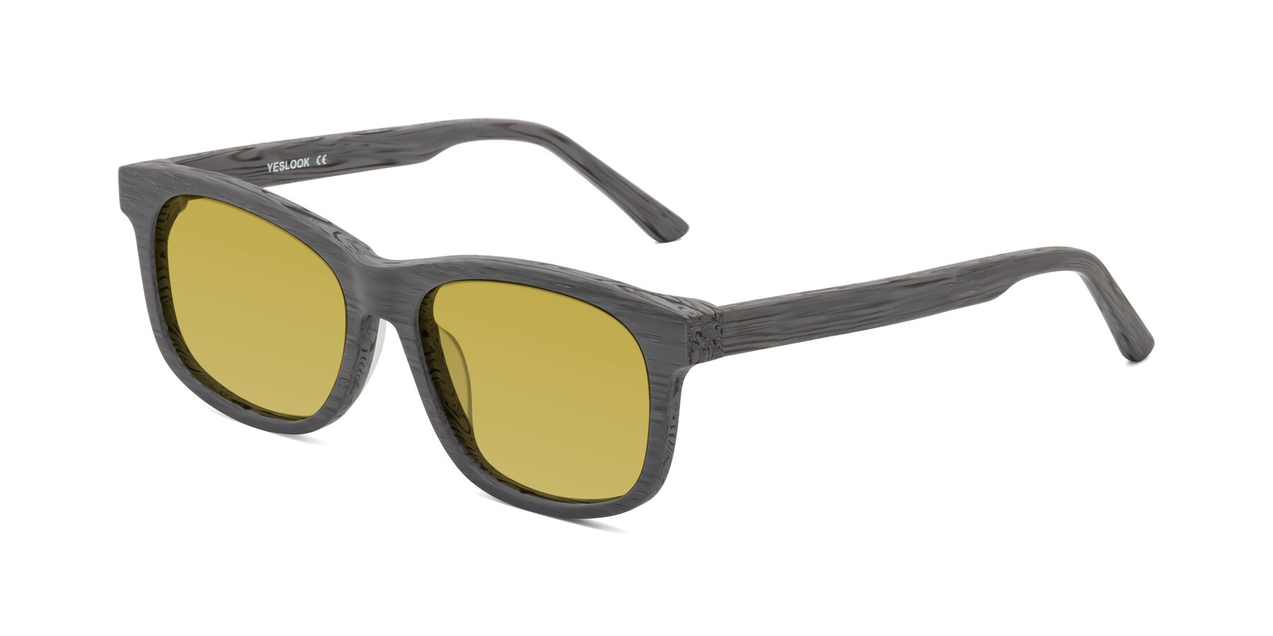 Angle of Alfred in Cement Woodgrain with Champagne Tinted Lenses