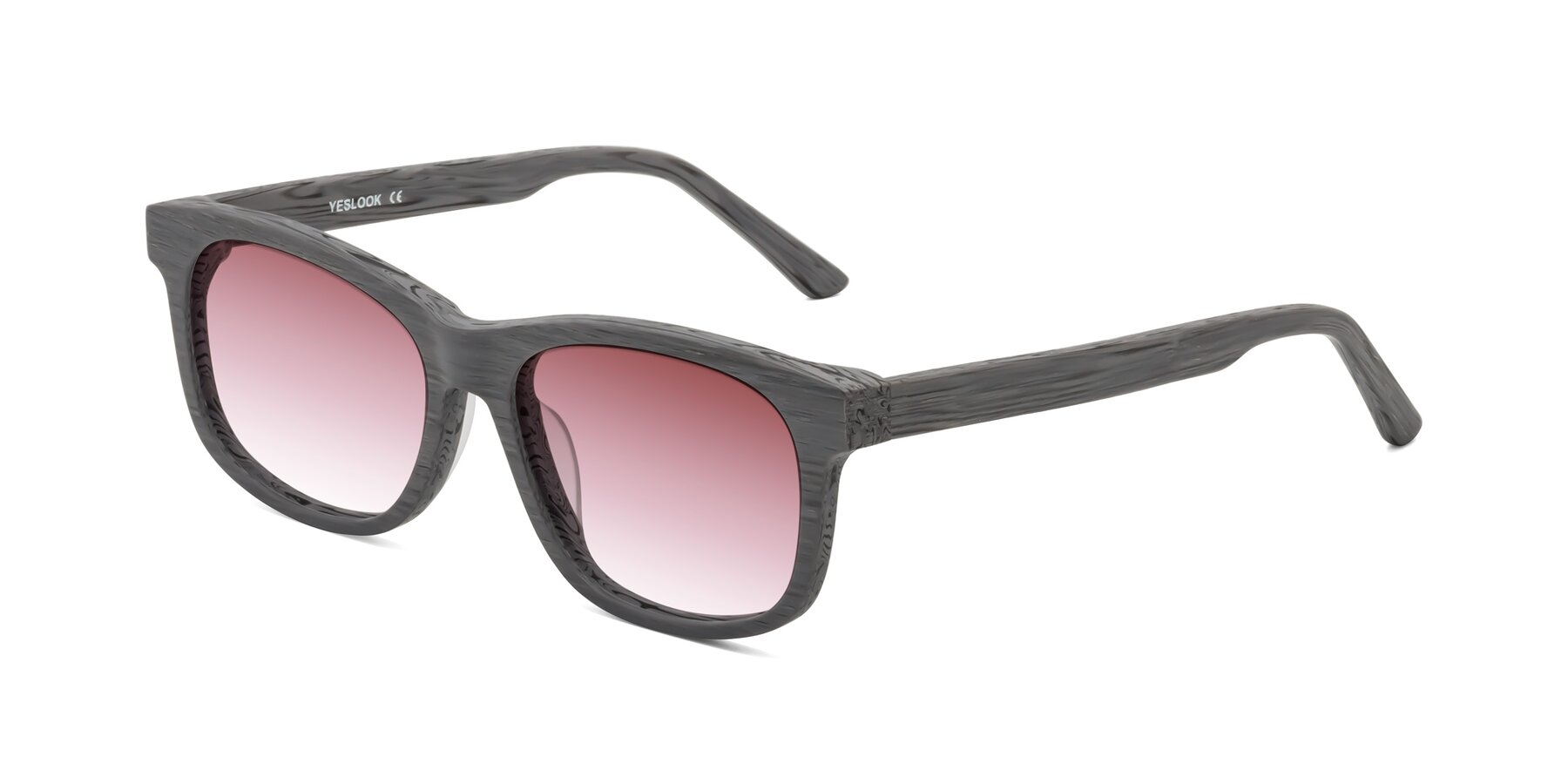 Angle of Alfred in Cement Woodgrain with Garnet Gradient Lenses