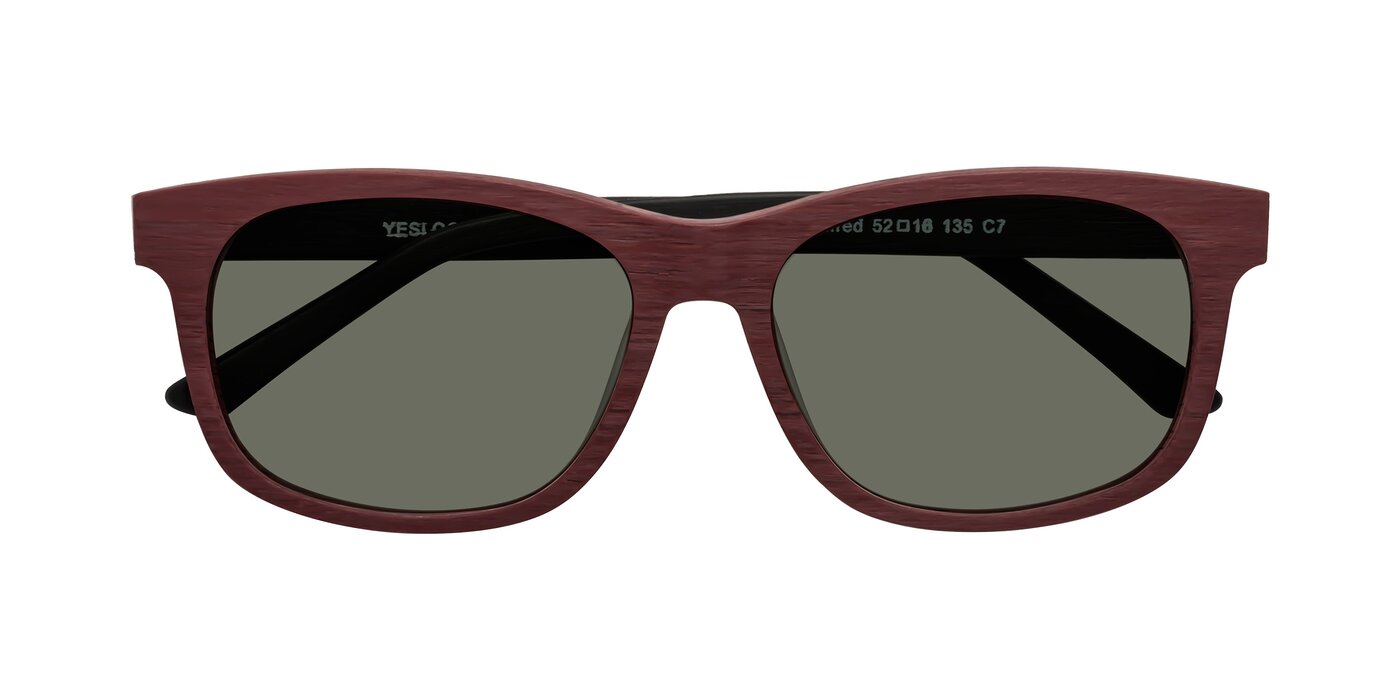 Alfred - Burgundy/Black Woodgrain Polarized Sunglasses