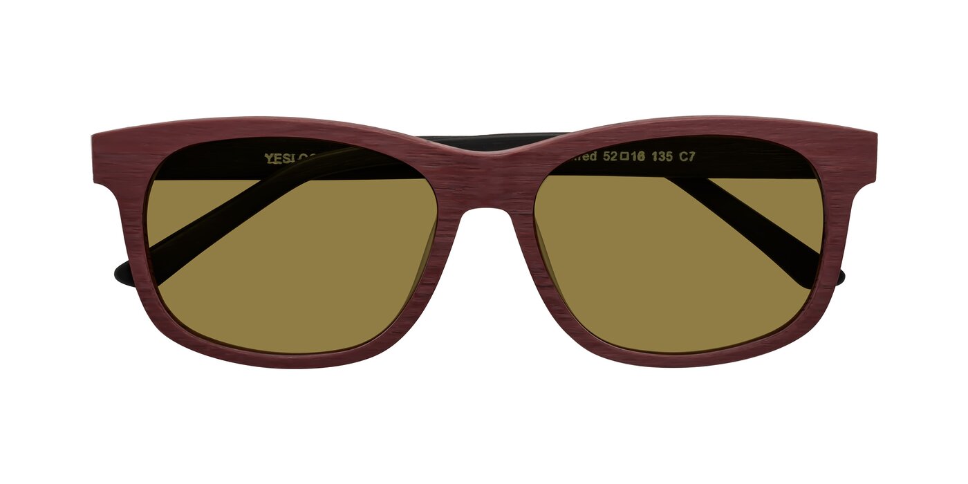 Alfred - Burgundy/Black Woodgrain Polarized Sunglasses