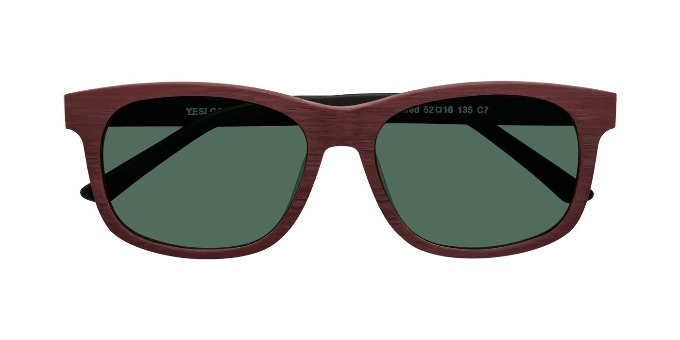 Alfred - Burgundy/Black Woodgrain Polarized Sunglasses