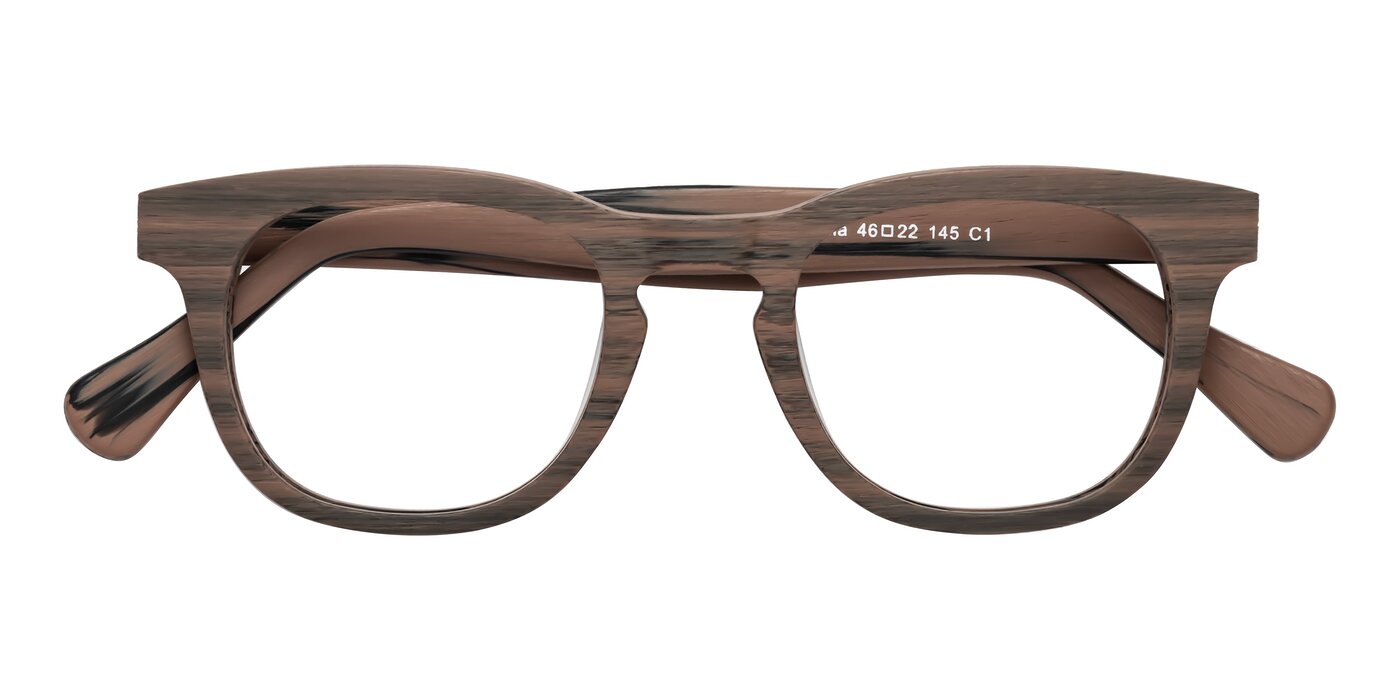 Tonia - Burnt Tan Woodgrain Eyeglasses