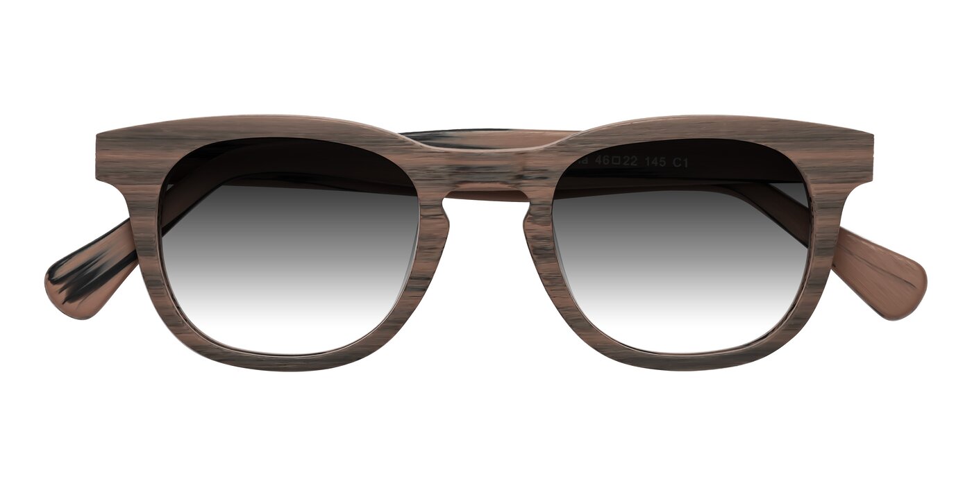 Tonia - Burnt Tan Woodgrain Gradient Sunglasses