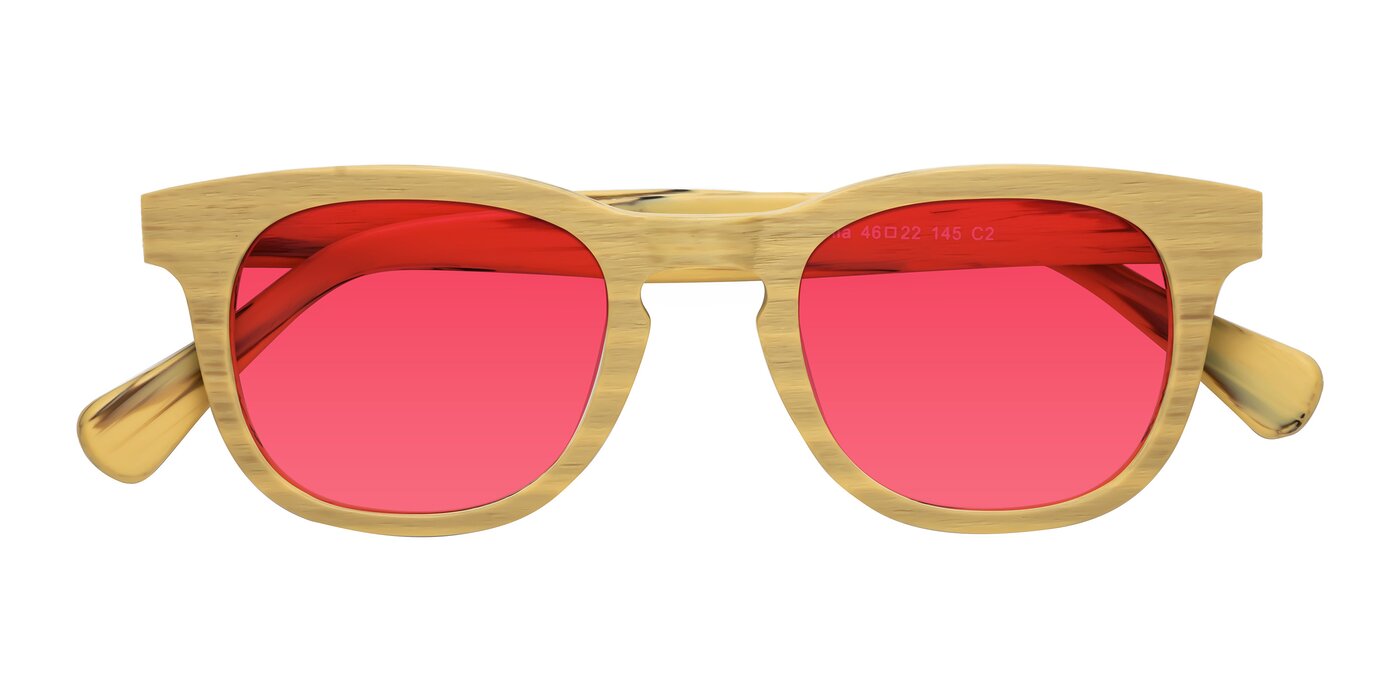 Tonia - Egg Yolk Woodgrain Tinted Sunglasses