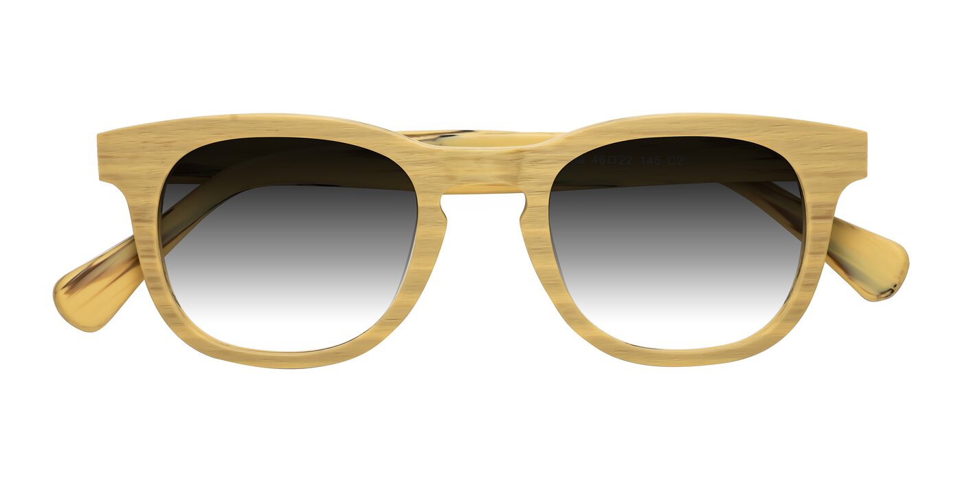 Tonia - Egg Yolk Woodgrain Gradient Sunglasses