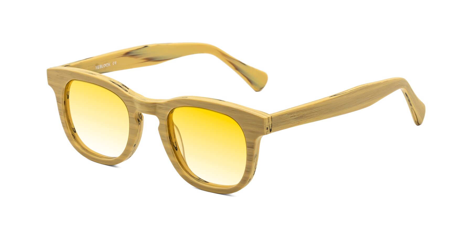 Angle of Tonia in Egg Yolk Woodgrain with Yellow Gradient Lenses