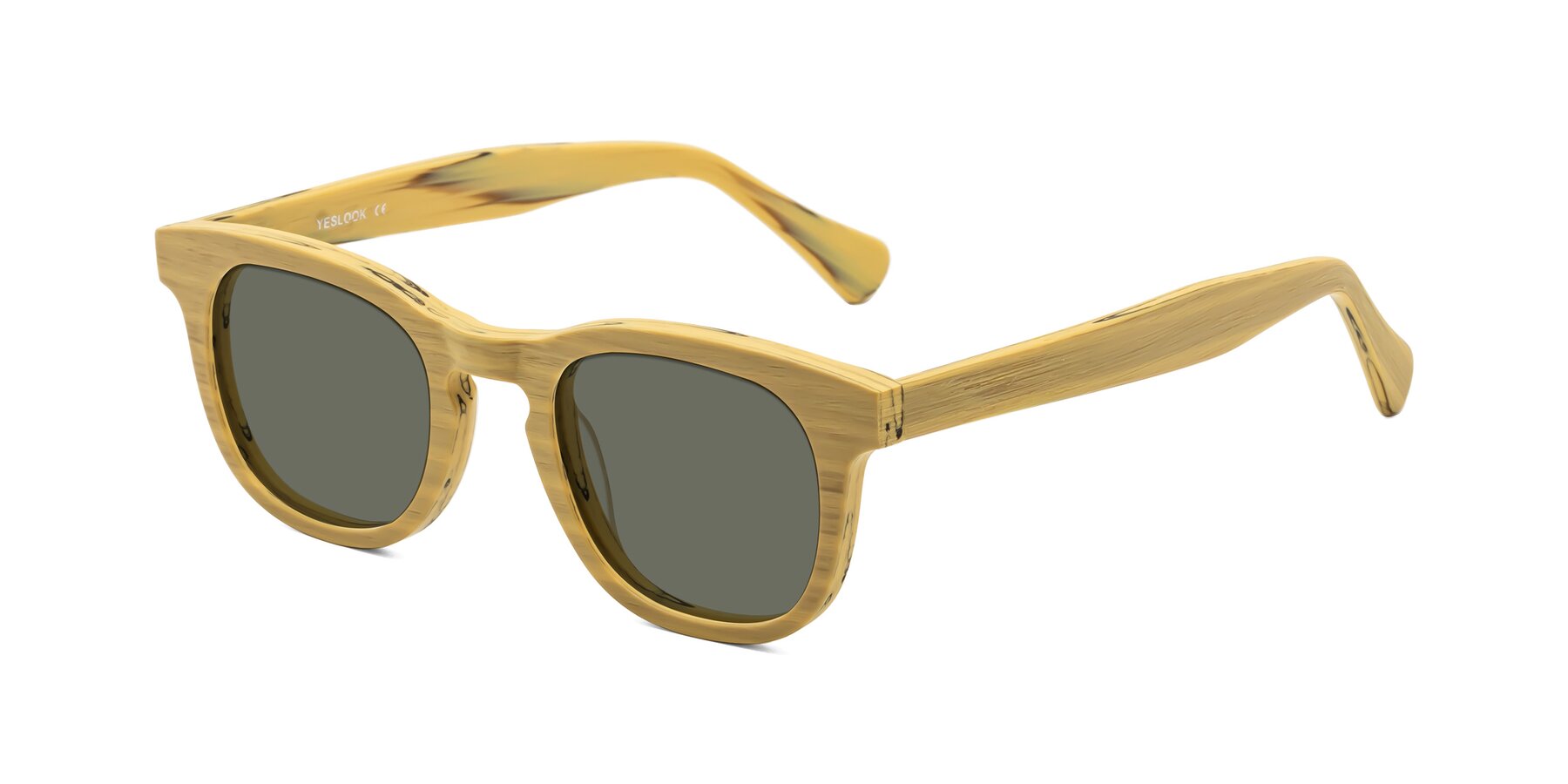 Angle of Tonia in Egg Yolk Woodgrain with Gray Polarized Lenses