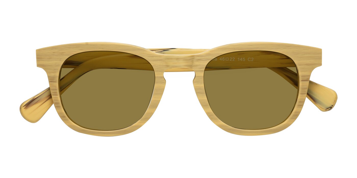 Tonia - Egg Yolk Woodgrain Polarized Sunglasses
