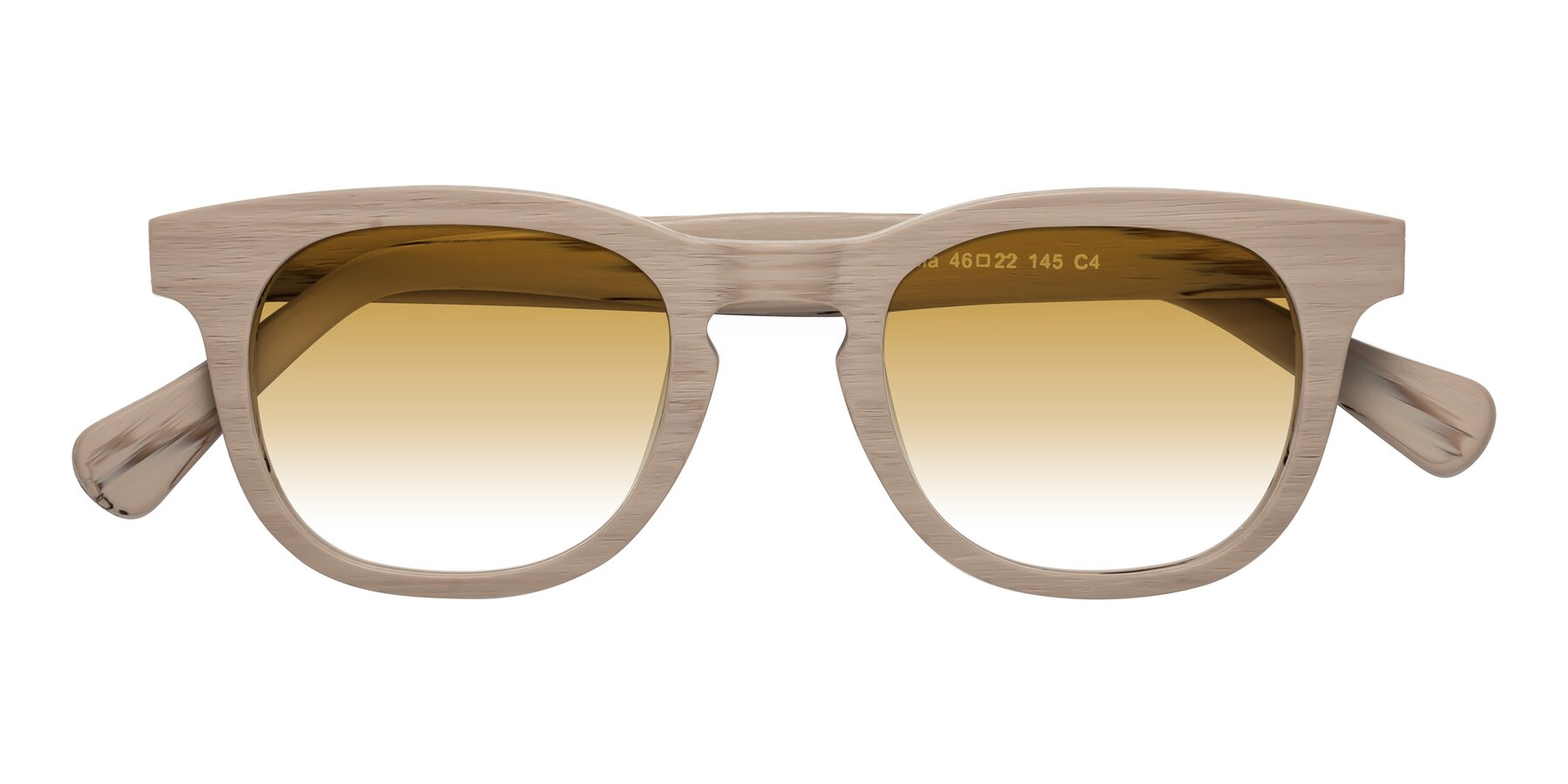 Folded Front of Tonia in Pale Mauve Woodgrain with Champagne Gradient Lenses