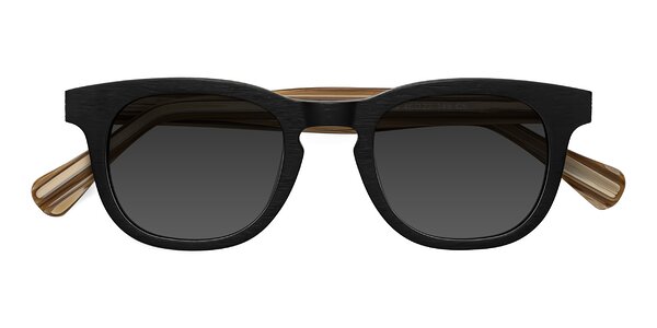 Front of Tonia in Black / Sugar Woodgrain