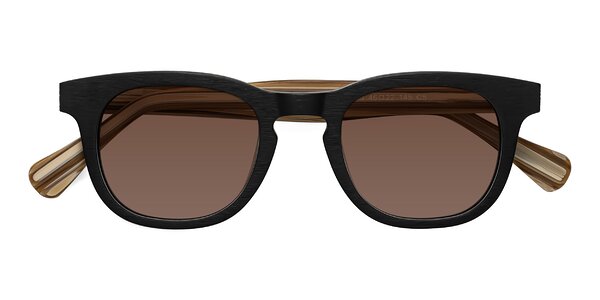 Front of Tonia in Black / Sugar Woodgrain