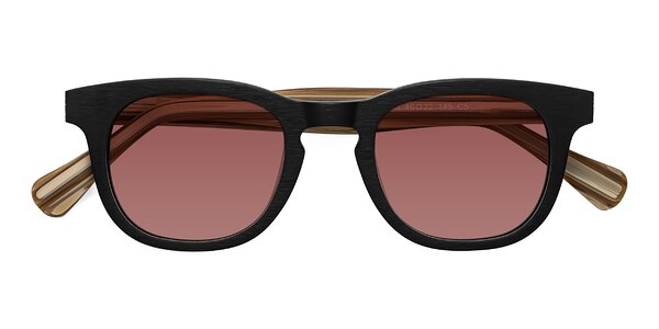 Front of Tonia in Black / Sugar Woodgrain