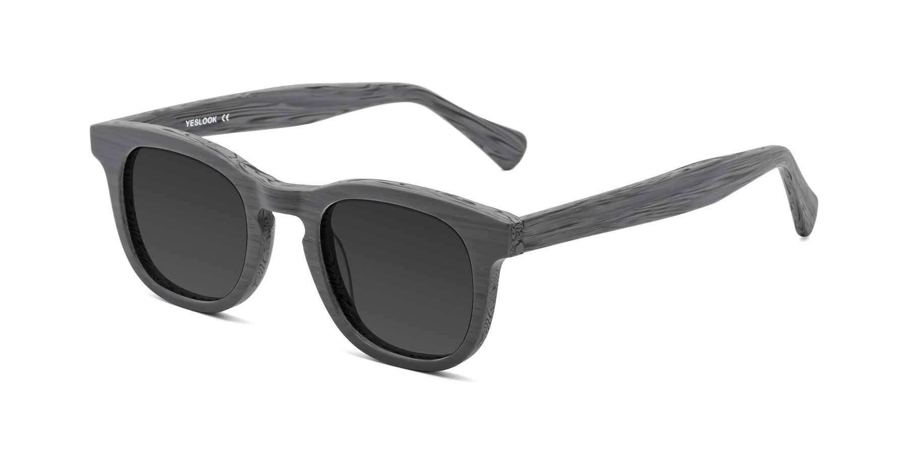 Angle of Tonia in Cement Woodgrain with Gray Tinted Lenses