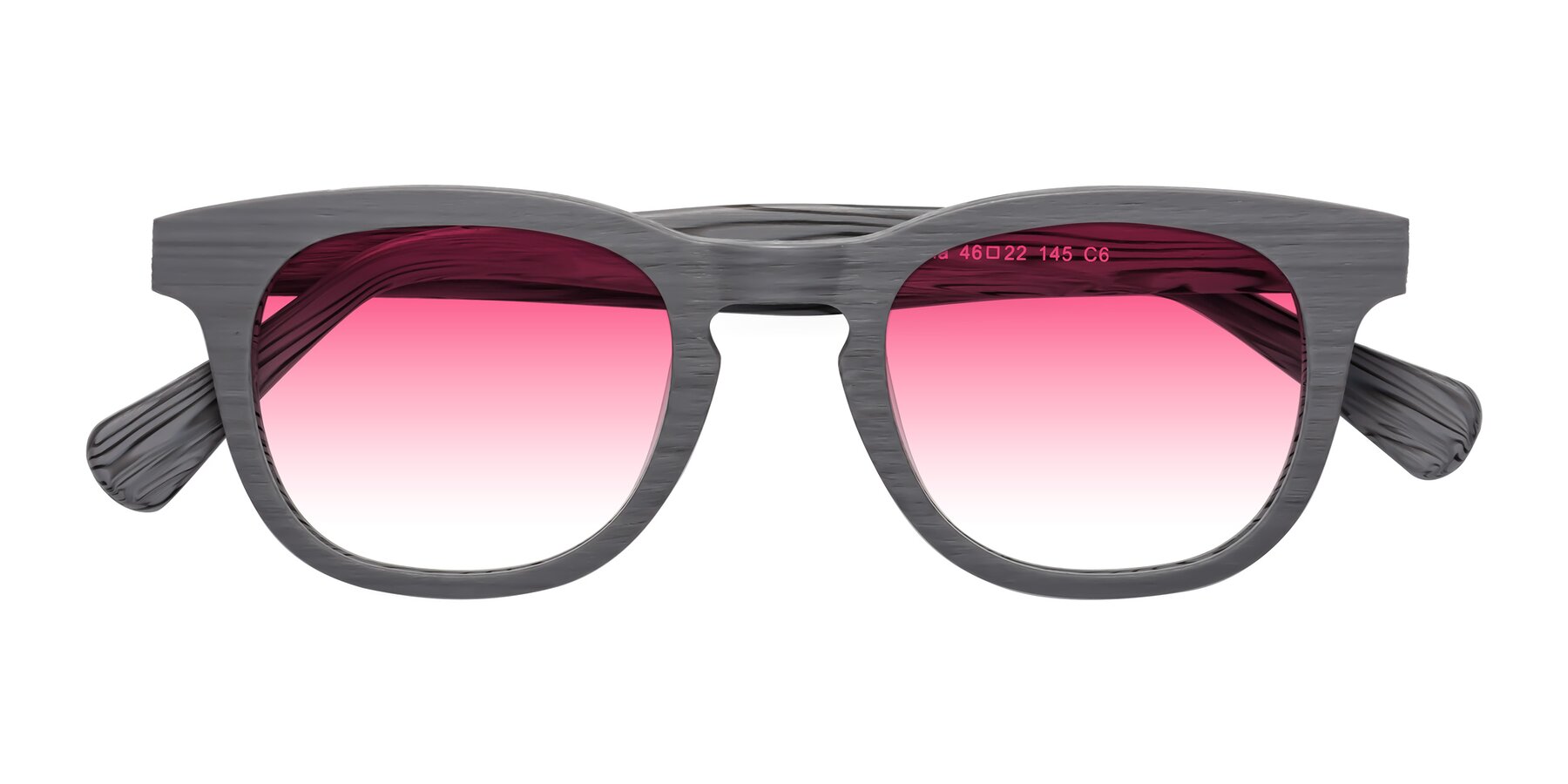 Folded Front of Tonia in Cement Woodgrain with Pink Gradient Lenses