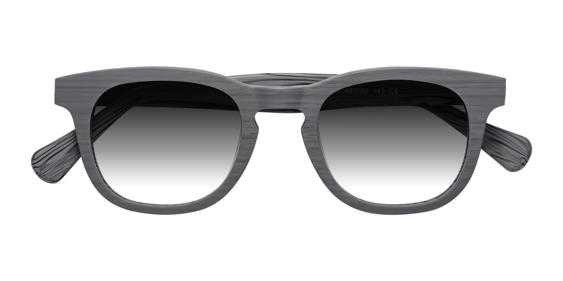 Folded Front of Tonia in Cement Woodgrain with Gray Gradient Lenses