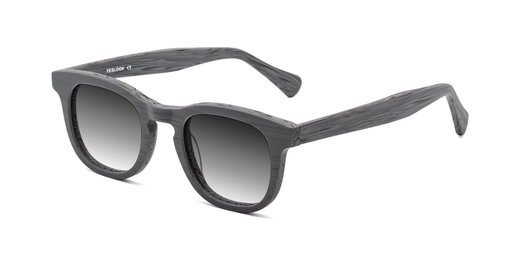 Angle of Tonia in Cement Woodgrain with Gray Gradient Lenses