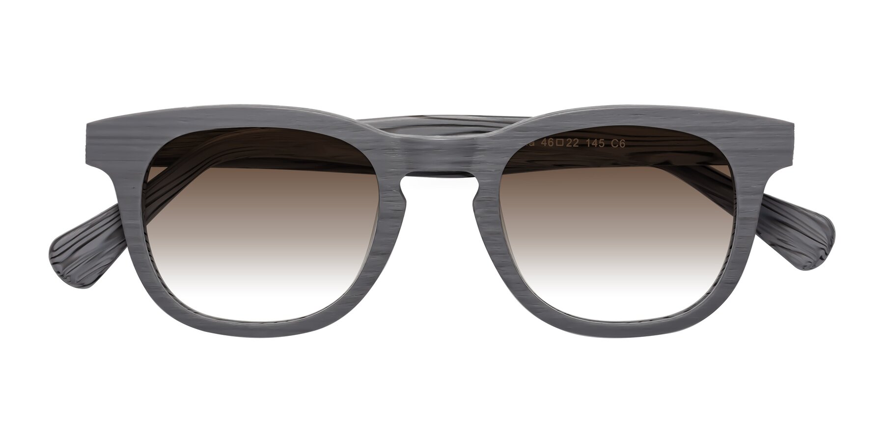 Folded Front of Tonia in Cement Woodgrain with Brown Gradient Lenses