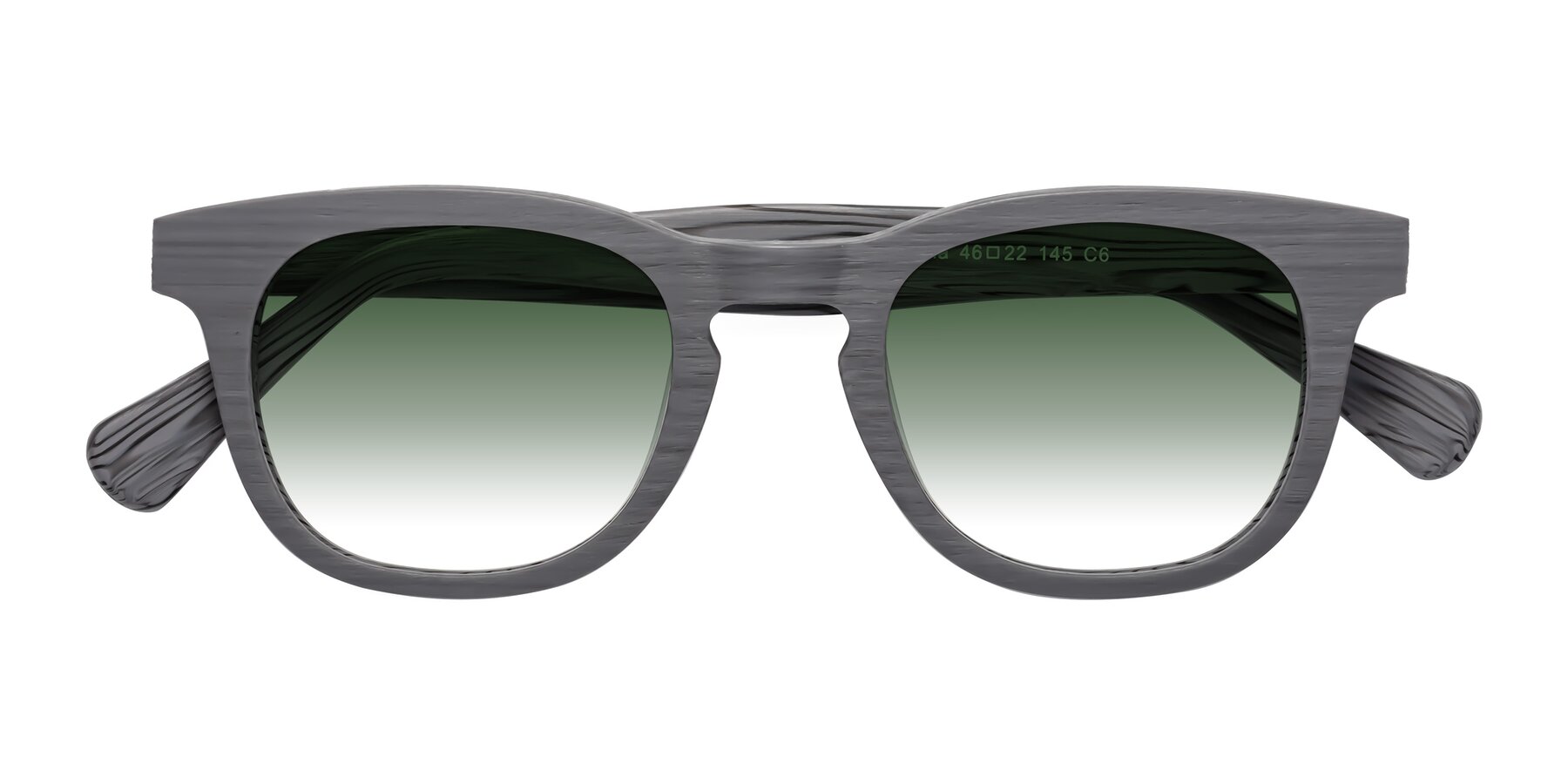 Folded Front of Tonia in Cement Woodgrain with Green Gradient Lenses