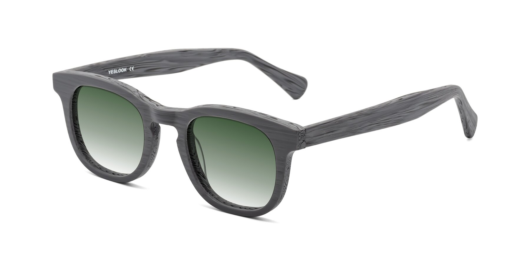 Angle of Tonia in Cement Woodgrain with Green Gradient Lenses