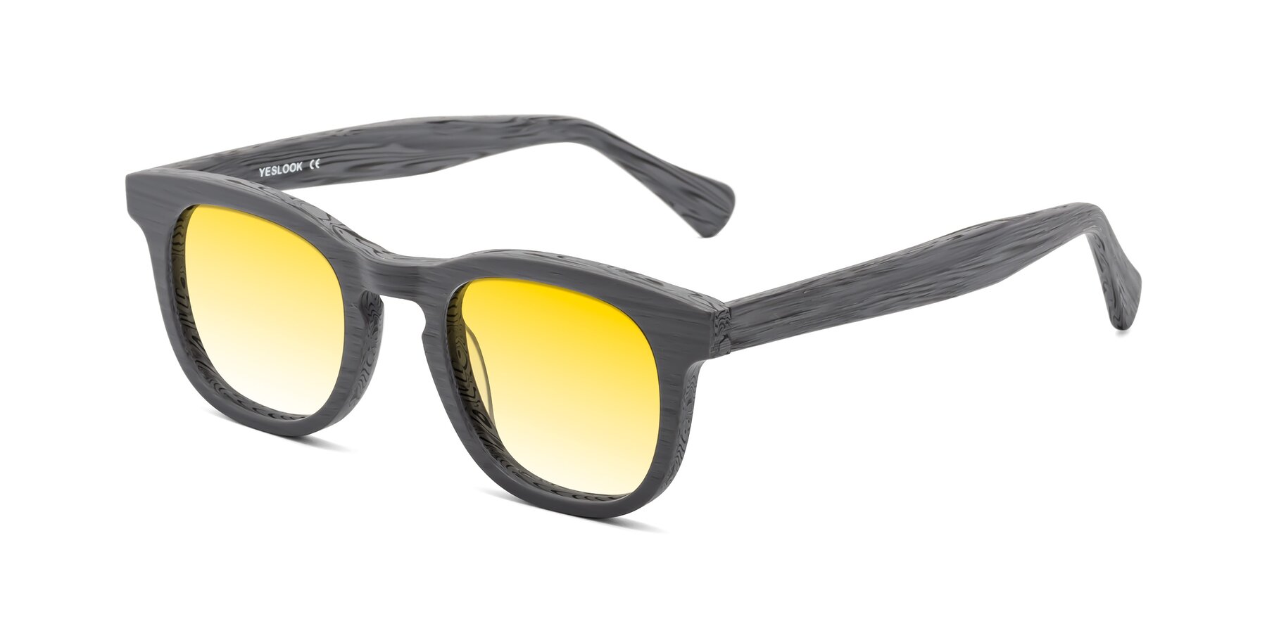 Angle of Tonia in Cement Woodgrain with Yellow Gradient Lenses