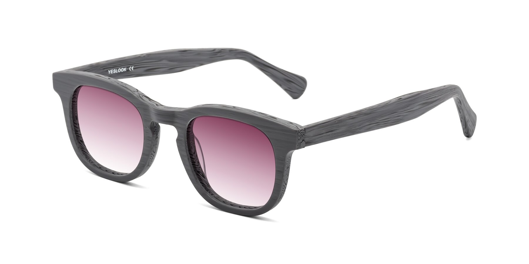 Angle of Tonia in Cement Woodgrain with Wine Gradient Lenses