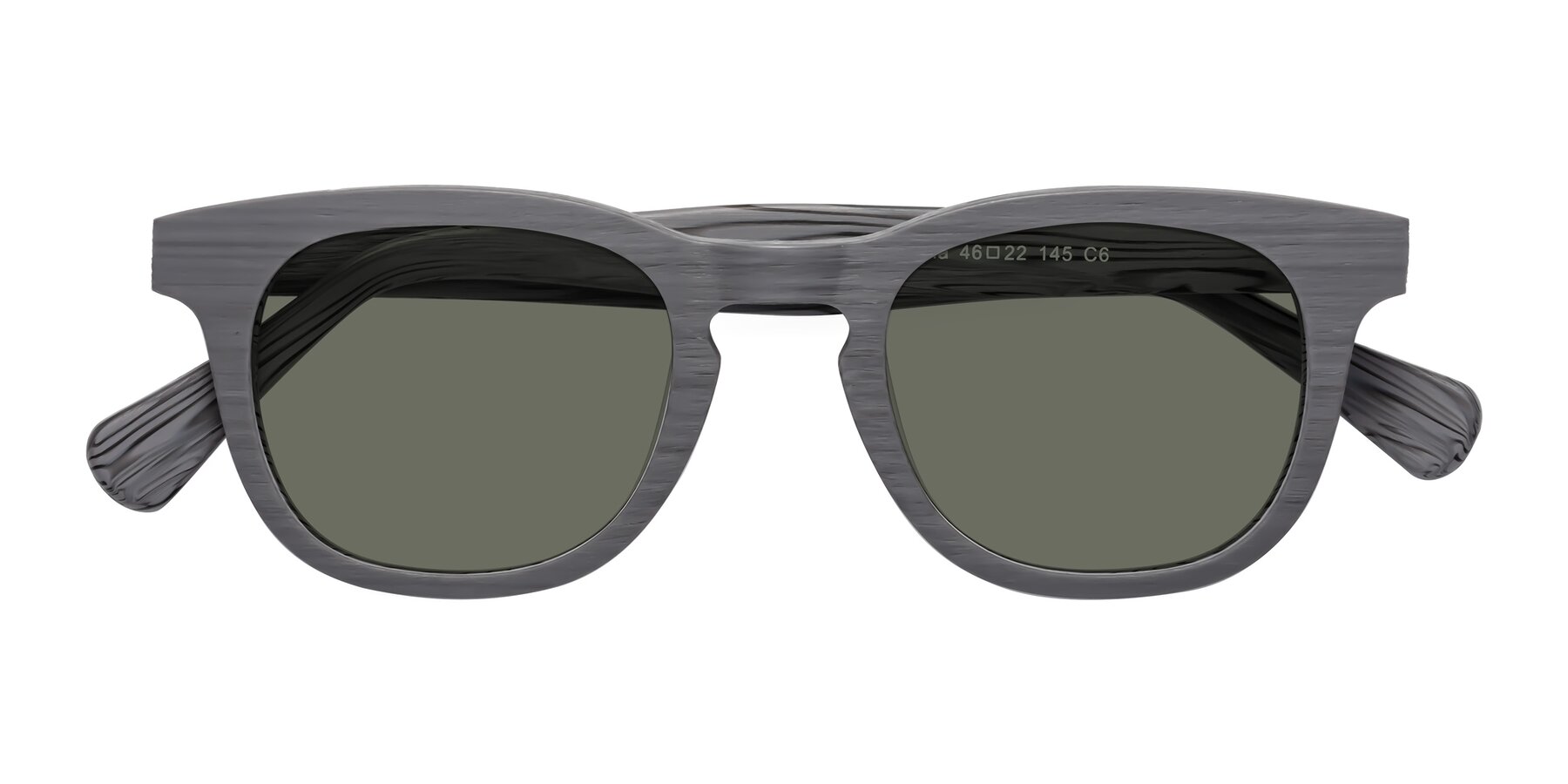 Folded Front of Tonia in Cement Woodgrain with Gray Polarized Lenses