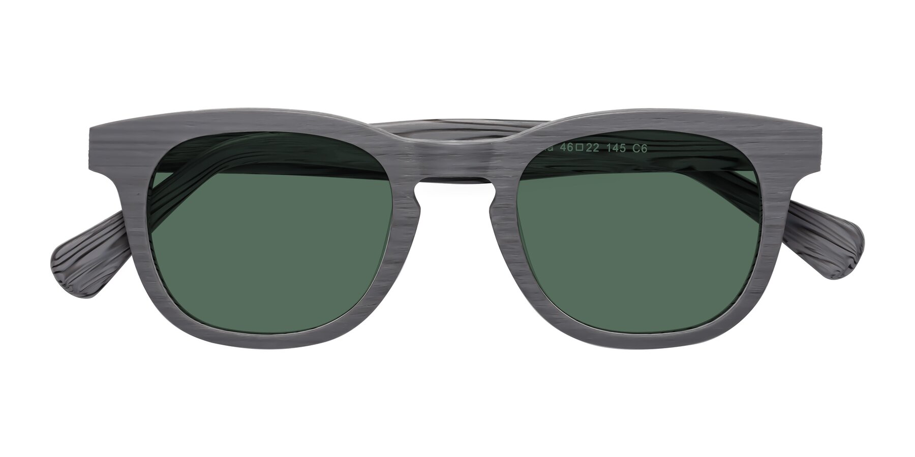 Folded Front of Tonia in Cement Woodgrain with Green Polarized Lenses