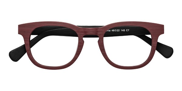 Front of Tonia in Burgundy / Black Woodgrain