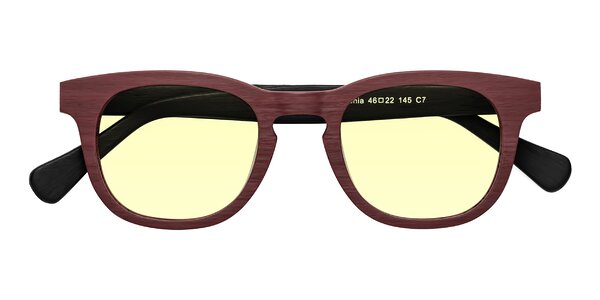 Front of Tonia in Burgundy / Black Woodgrain