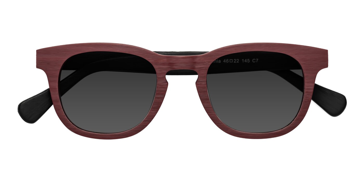 Tonia - Burgundy / Black Woodgrain Tinted Sunglasses