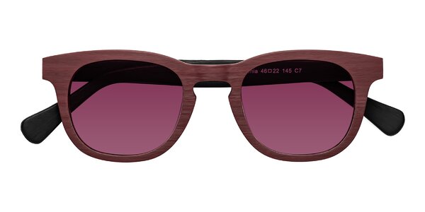 Front of Tonia in Burgundy / Black Woodgrain