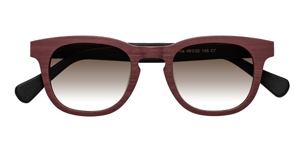 Front of Tonia in Burgundy / Black Woodgrain