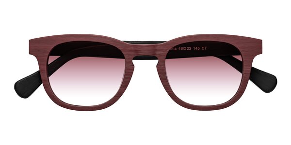 Front of Tonia in Burgundy / Black Woodgrain