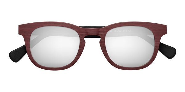 Front of Tonia in Burgundy / Black Woodgrain