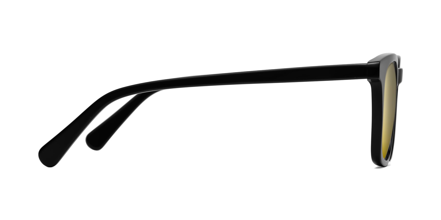 Side of Polite in Black with Gold Mirrored Lenses
