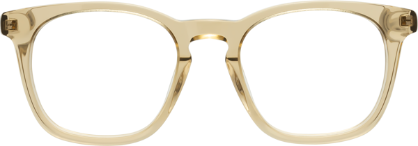Champagne Keyhole Bridge Spring Hinges Trapezoid Eyeglasses - Polite