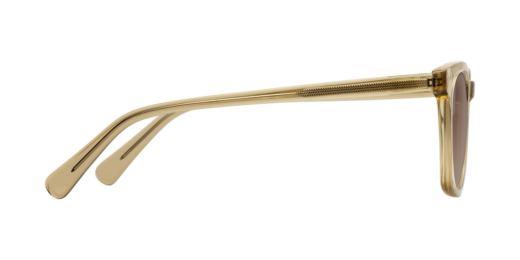 Side of Polite in Champagne with Medium Brown Tinted Lenses