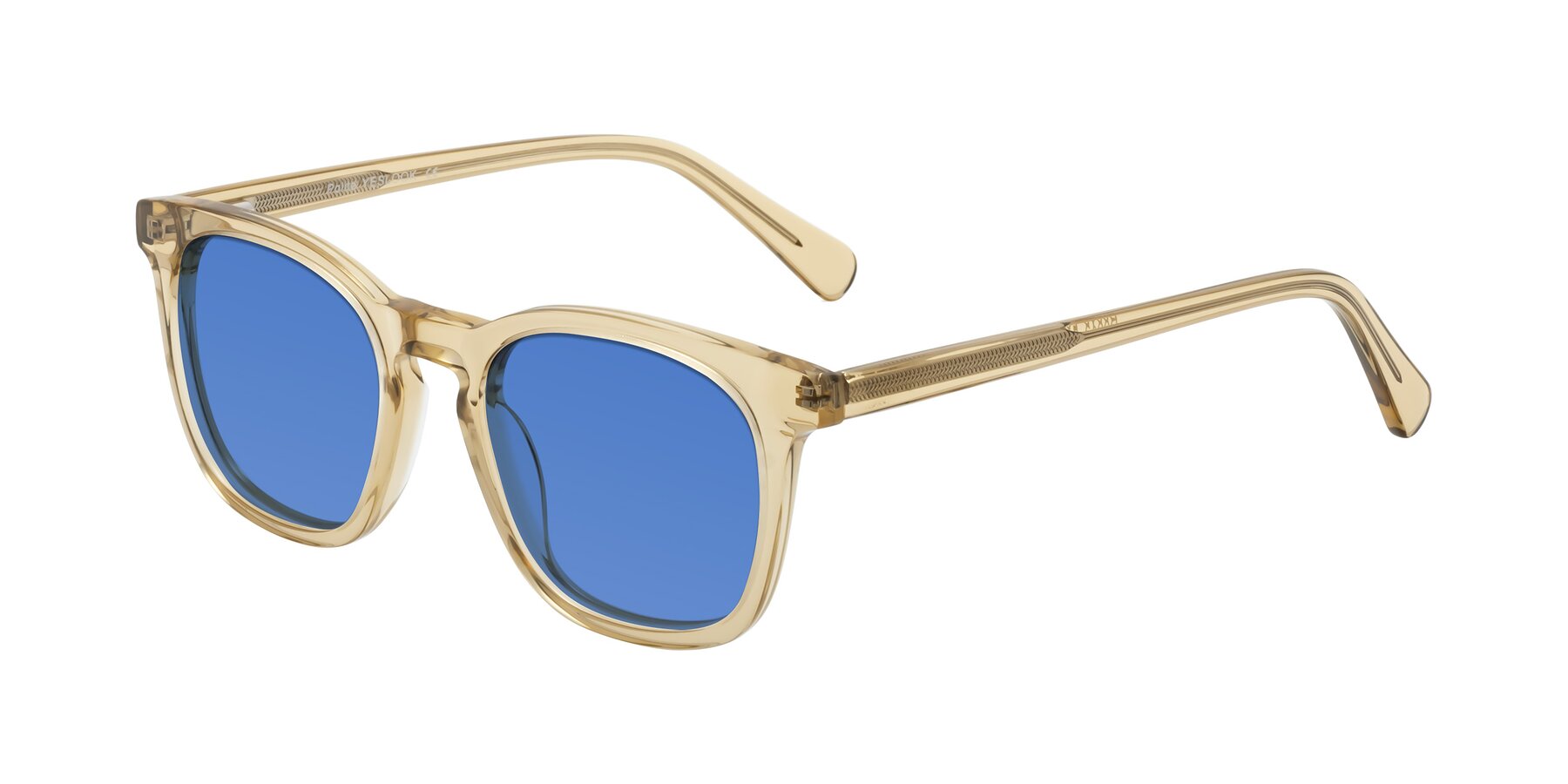 Angle of Polite in Champagne with Blue Tinted Lenses