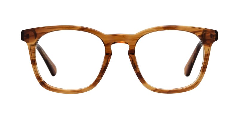 Polite - Amber Striped Eyeglasses