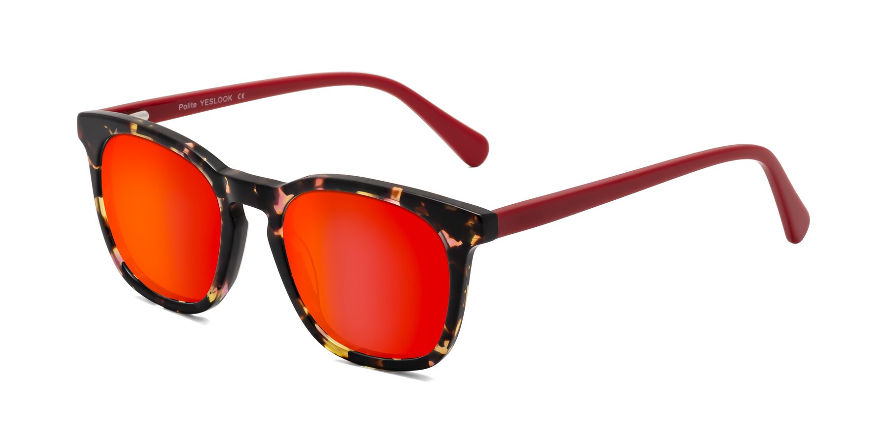 Angle of Polite in Tortoise/Red with Red Gold Mirrored Lenses