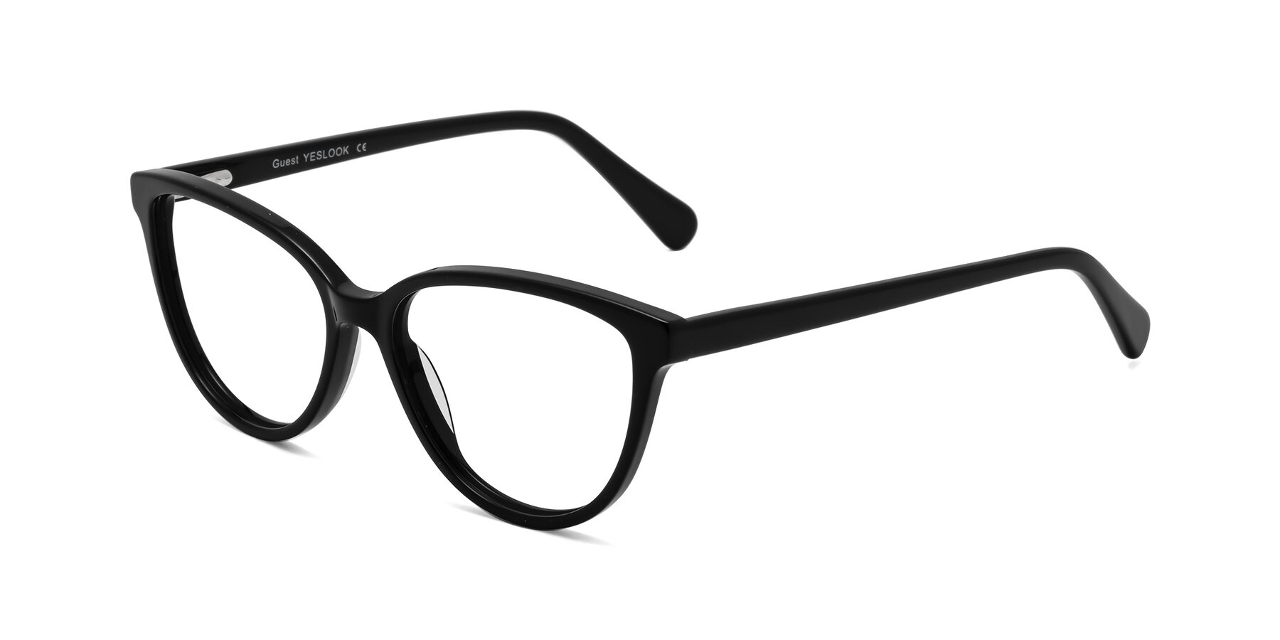 Angle of Guest in Black with Clear Eyeglass Lenses